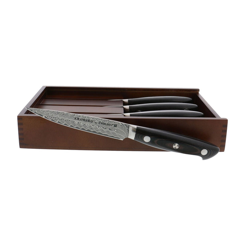 Kramer - Euroline Stainless Damascus 4pc Steak Knife Set - Zwilling - Knives - HORNE