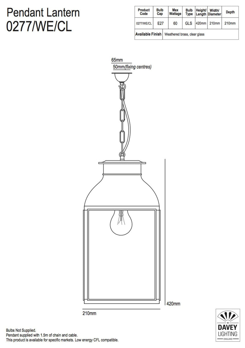 Lantern Pendant 0277 - Davey Lighting - Pendants - HORNE