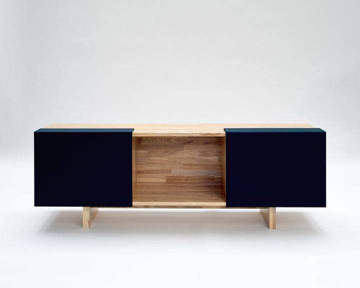 LAX 3X Shelf + Base - MASH Studios - Sideboards + Cabinets - Black - Ash - HORNE