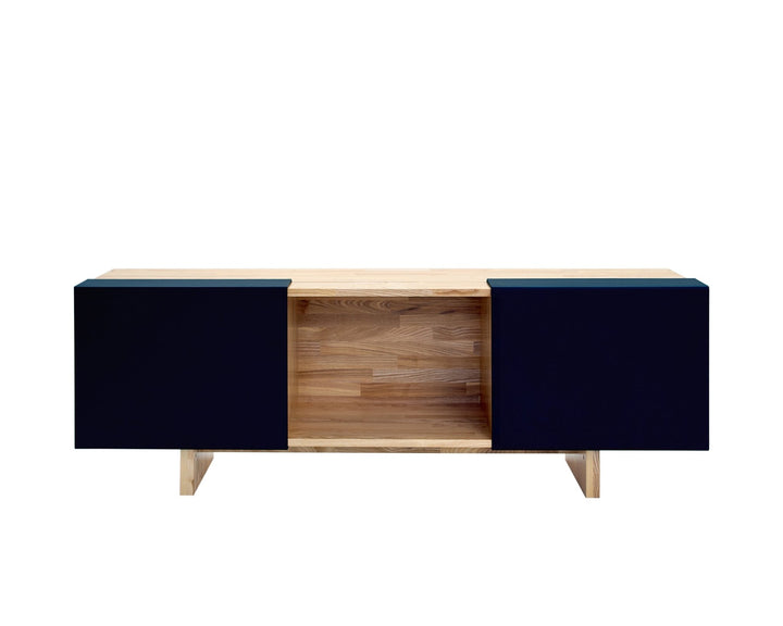 LAX 3X Shelf + Base - MASH Studios - Sideboards + Cabinets - Black - Walnut - HORNE
