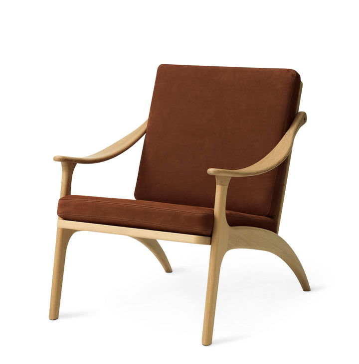 Lean Back Lounge Chair - Warm Nordic - Chairs - Nabuk Terra/ Oak - HORNE