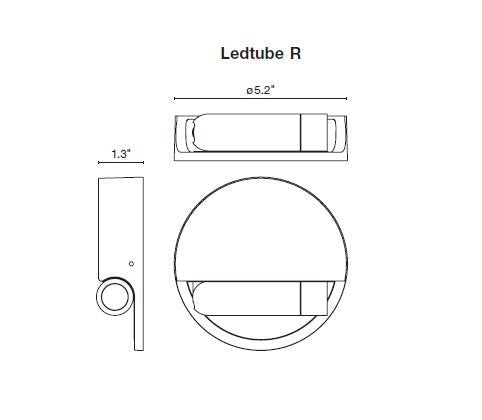 Ledtube Wall Light - Surface Mount - Marset - Wall Sconces - Aluminum - Left Mount - light swivels on left side - HORNE