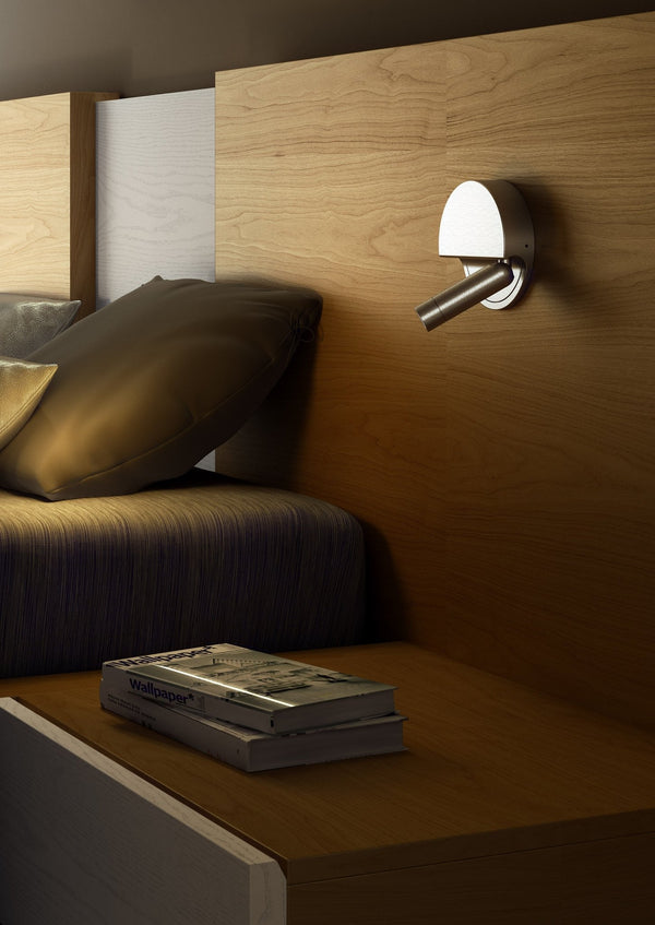 Ledtube Wall Light - Surface Mount - Marset - Wall Sconces - White - Left Mount - light swivels on left side - HORNE