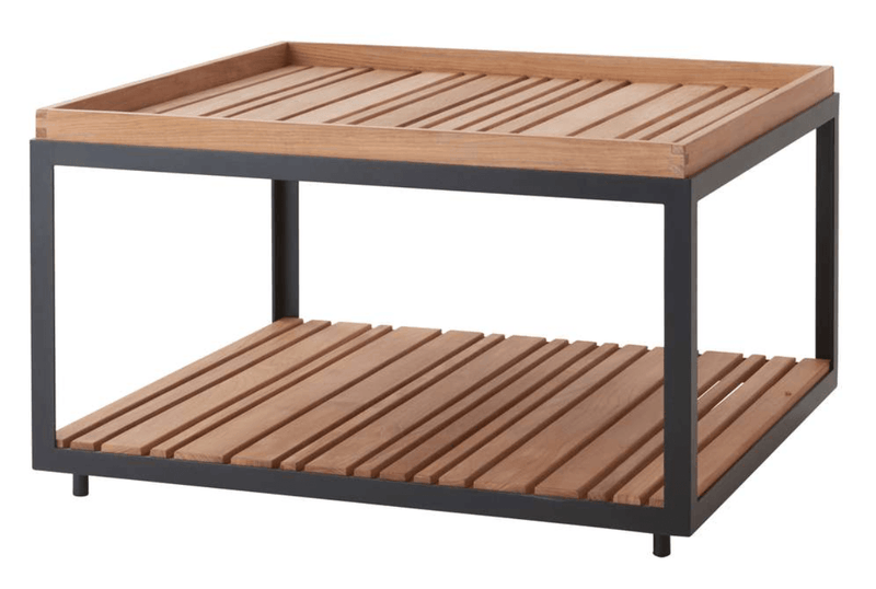 Level Coffee Table - Large - Cane Line - Outdoor Furniture - Lava Grey - Teak - HORNE