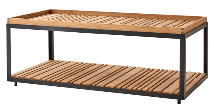 Level Coffee Table - Rectangular - Cane Line - Outdoor Furniture - Lava Grey - Teak - HORNE