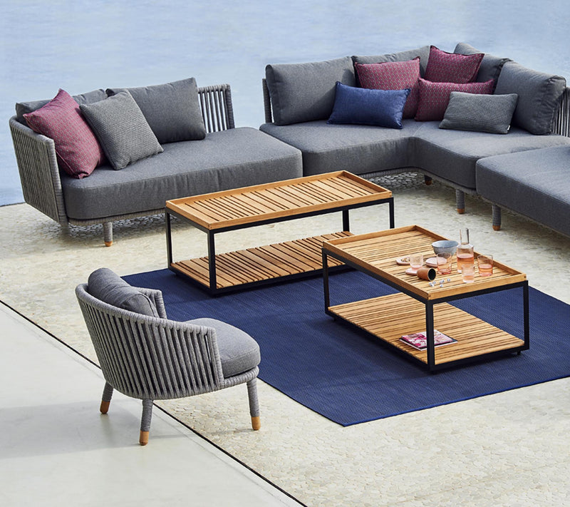 Level Coffee Table - Rectangular - Cane Line - Outdoor Furniture - Lava Grey - Teak - HORNE