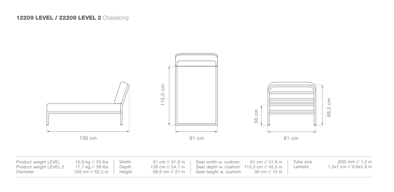 LEVEL Outdoor Chaiselong - HOUE - Outdoor Furniture - Alpine - HORNE