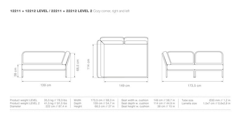 LEVEL Outdoor Cozy Corner - HOUE - Outdoor Furniture - Right - Alpine - HORNE