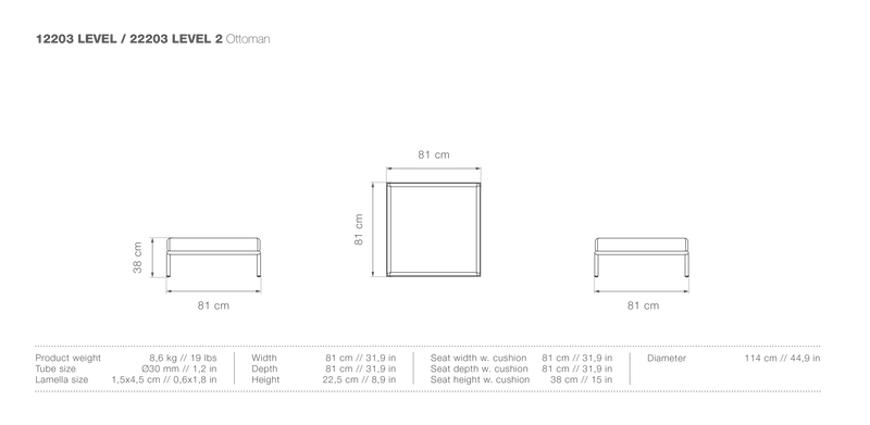 LEVEL Outdoor Ottoman - HOUE - Outdoor Furniture - Alpine - HORNE