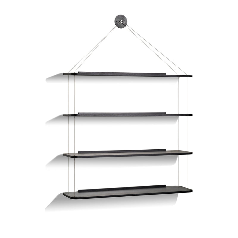 Libreria Pensile Shelf - Karakter - Shelving - Black Lacquered Oak - HORNE