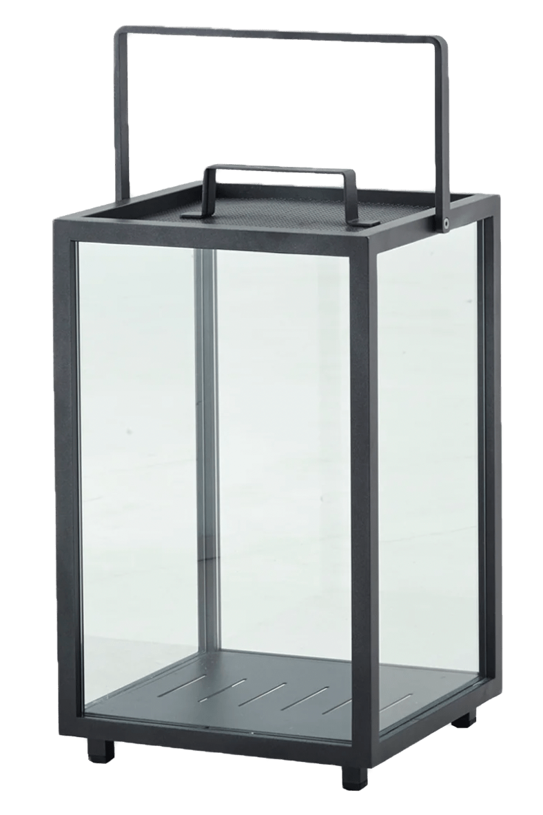 Lighthouse Lanterns - Aluminum - Cane Line - Candle Holders - Rectangular - Lava Grey - HORNE