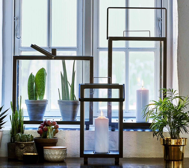 Lighthouse Lanterns - Aluminum - Cane Line - Candle Holders - Rectangular - Lava Grey - HORNE