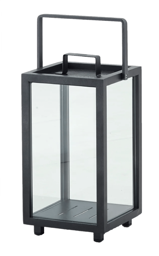 Lighthouse Lanterns - Aluminum - Cane Line - Candle Holders - Rectangular - Lava Grey - HORNE