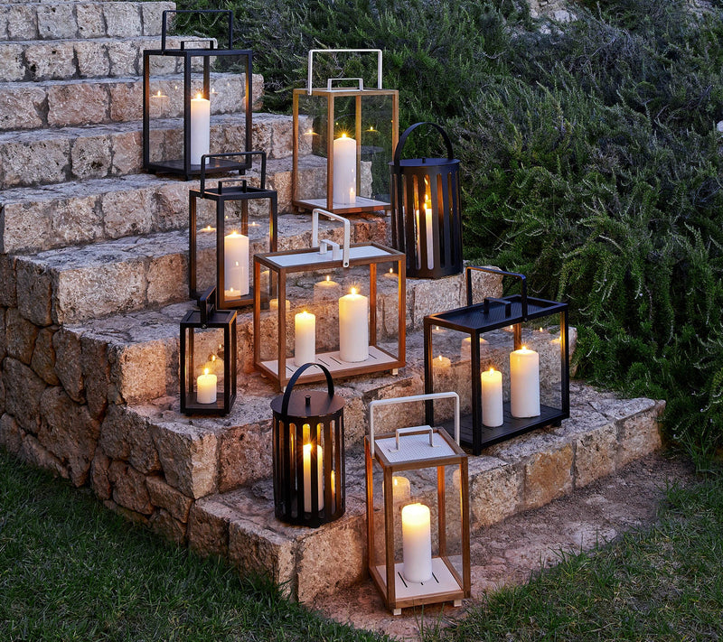 Lighthouse Lanterns - Aluminum - Cane Line - Candle Holders - Rectangular - Lava Grey - HORNE