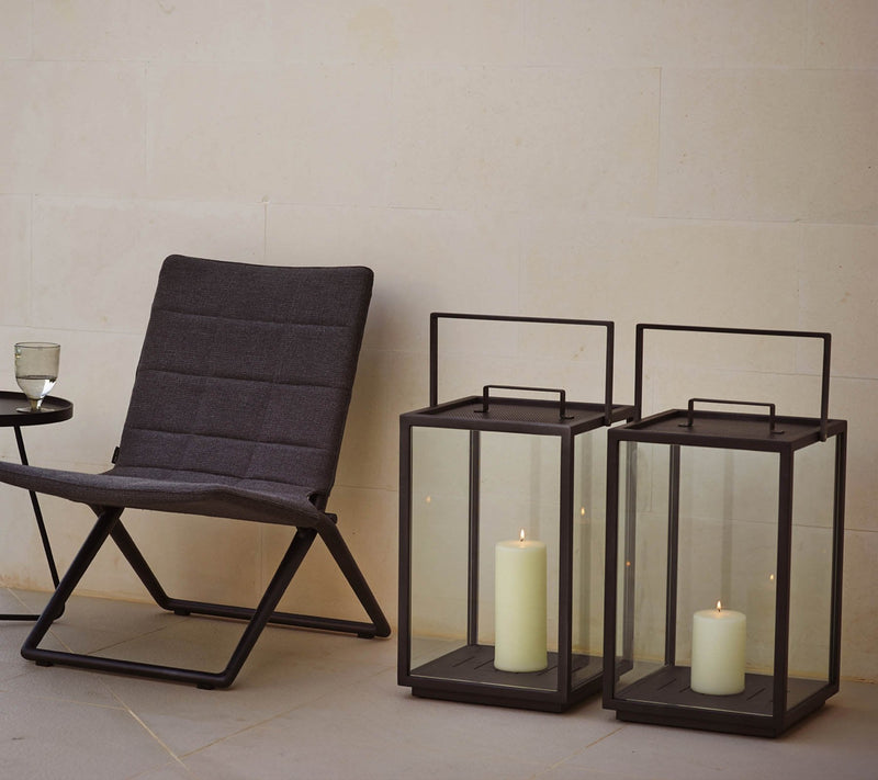 Lighthouse Lanterns - Aluminum - Cane Line - Candle Holders - Rectangular - Lava Grey - HORNE