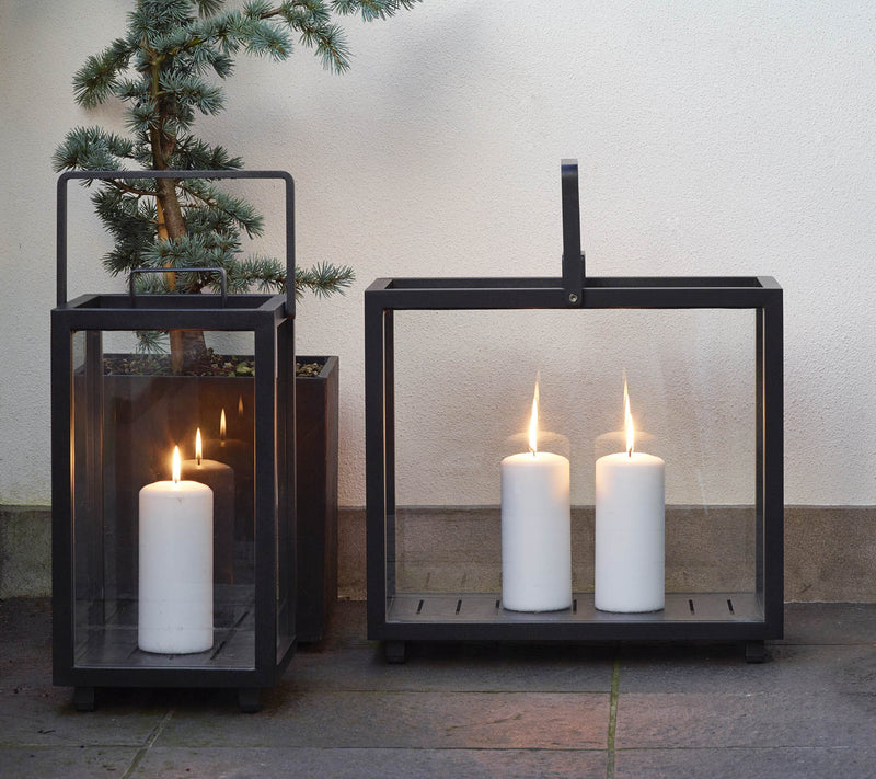 Lighthouse Lanterns - Aluminum - Cane Line - Candle Holders - Rectangular - Lava Grey - HORNE