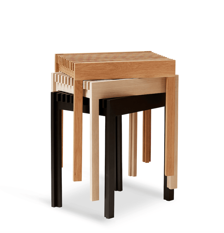 Lightweight Stool - Form + Refine - Stools + Benches + Ottomans - Black - Stained Oak - HORNE