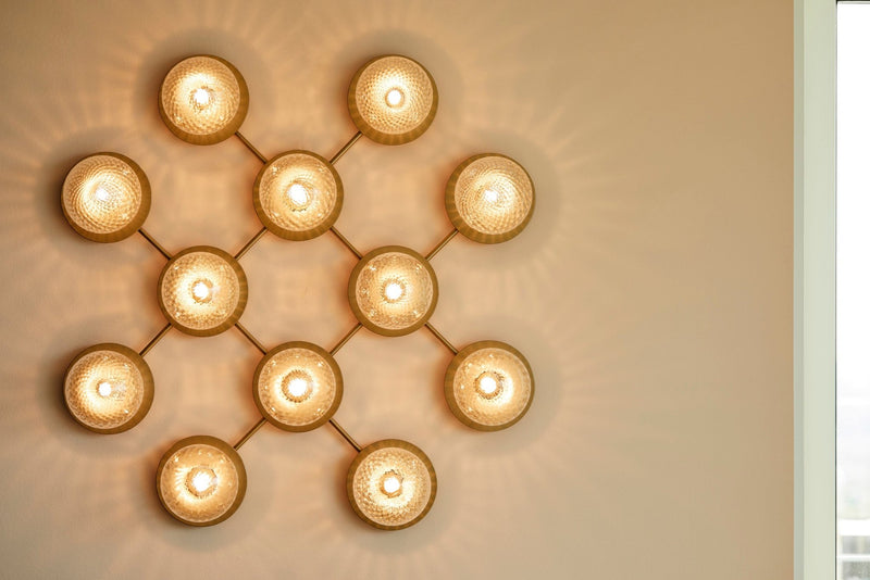 Liila 12 Wall/Ceiling Lamp - Nuura - Wall Sconces - Nordic Gold/Optic Clear - HORNE