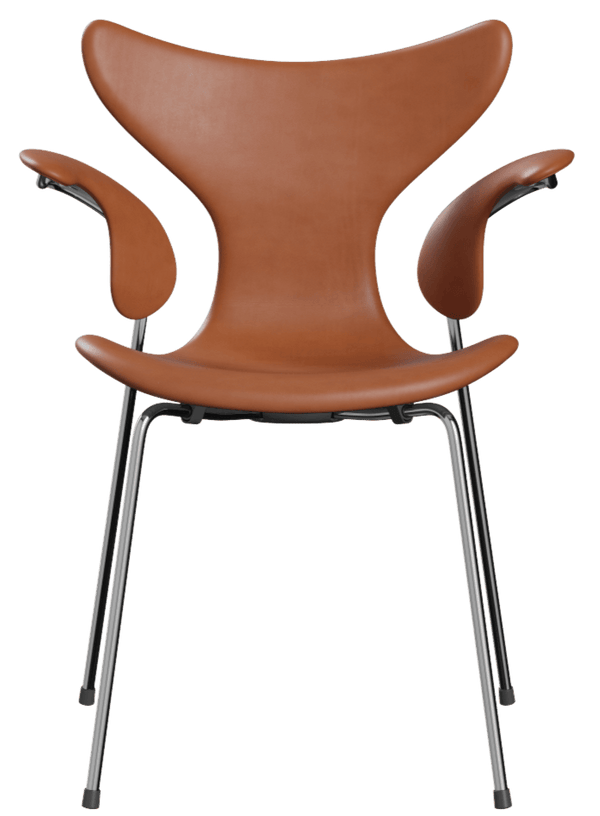 Lily Dining Armchair - Fully Upholstered - Fritz Hansen - Chairs - Grace Leather - Walnut - HORNE