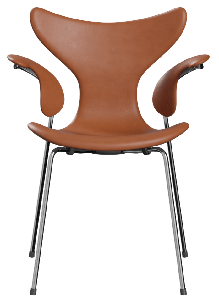 Lily Dining Armchair - Fully Upholstered - Fritz Hansen - Chairs - Grace Leather - Walnut - HORNE