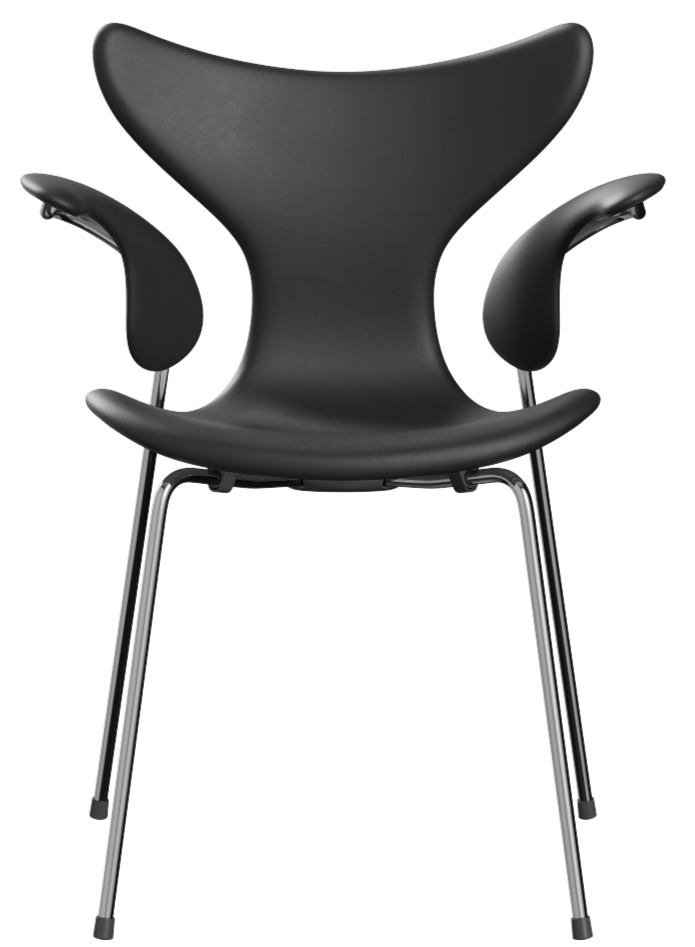 Lily Dining Armchair - Fully Upholstered - Fritz Hansen - Chairs - Grace Leather - Walnut - HORNE