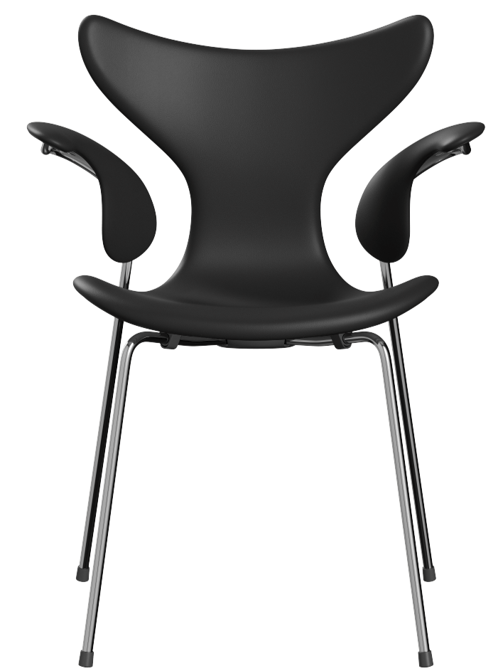 Lily Dining Armchair - Fully Upholstered - Fritz Hansen - Chairs - Grace Leather - Walnut - HORNE