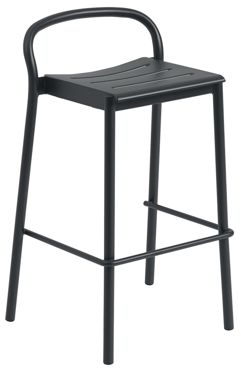 Linear Steel Bar & Counter Stool - Muuto - Stools + Benches + Ottomans - Counter Height - Black - HORNE