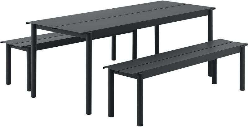 Linear Steel Bench - Muuto - Stools + Benches + Ottomans - Small - Black - HORNE