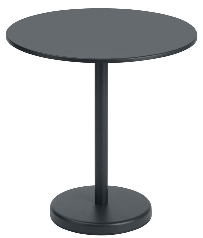 Linear Steel Café Table - Round - Muuto - Table + Task - Black - HORNE