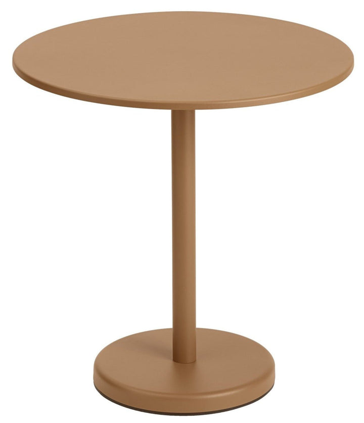 Linear Steel Café Table - Round - Muuto - Table + Task - Burnt Orange - HORNE