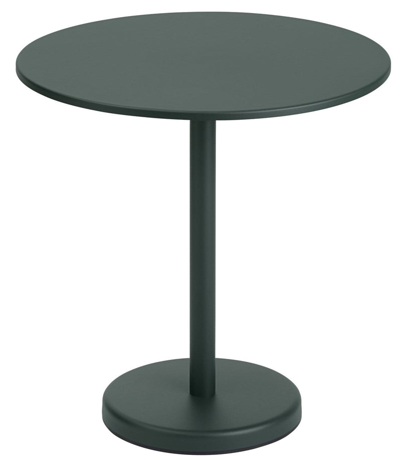 Linear Steel Café Table - Round - Muuto - Table + Task - Black - HORNE