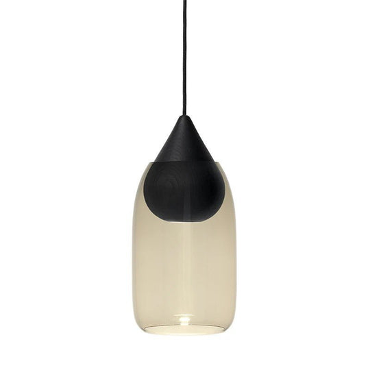 Liuku Glass Pendant - Black Stain Lacquered - Mater - Pendants - Drop - Smoked - HORNE