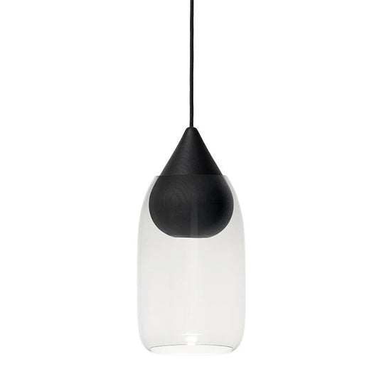 Liuku Glass Pendant - Black Stain Lacquered - Mater - Pendants - Drop - Transparent - HORNE