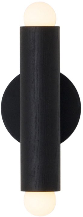 Lodge ADA Double Sconce - Workstead - Wall Sconces - Hewn Brass - Natural Oak - HORNE