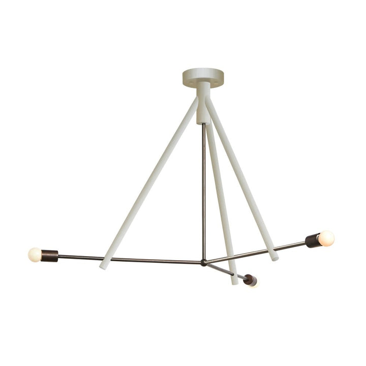 Lodge Chandelier Three - Workstead - Chandeliers - Natural Oak - Hewn Brass - HORNE