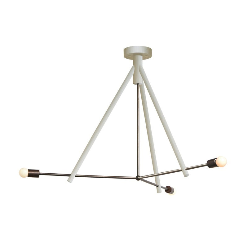 Lodge Chandelier Three - Workstead - Chandeliers - Natural Oak - Hewn Brass - HORNE