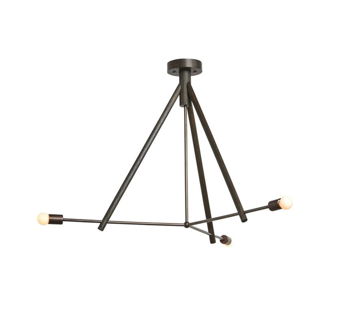Lodge Chandelier Three - Workstead - Chandeliers - Natural Oak - Hewn Brass - HORNE