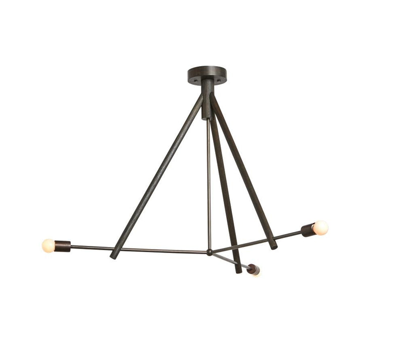 Lodge Chandelier Three - Workstead - Chandeliers - Natural Oak - Hewn Brass - HORNE