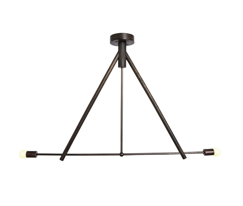 Lodge Chandelier Two - Workstead - Chandeliers - Natural Oak - Hewn Brass - HORNE