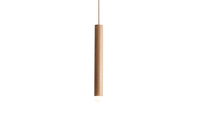 Lodge Cord Pendant - Workstead - Pendants - Small - Hewn Brass - Natural Oak - HORNE