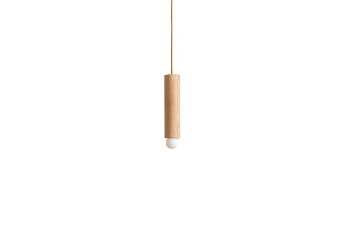 Lodge Cord Pendant - Workstead - Pendants - Small - Hewn Brass - Natural Oak - HORNE