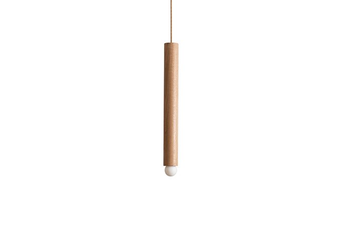 Lodge Cord Pendant - Workstead - Pendants - Small - Hewn Brass - Natural Oak - HORNE