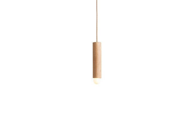 Lodge Cord Pendant - Workstead - Pendants - Small - Hewn Brass - Natural Oak - HORNE
