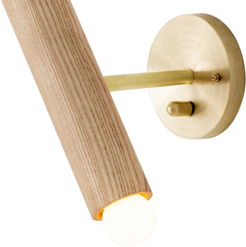 Lodge Extension Sconce - Workstead - Wall Sconces - Natural Oak - Hewn Brass - HORNE