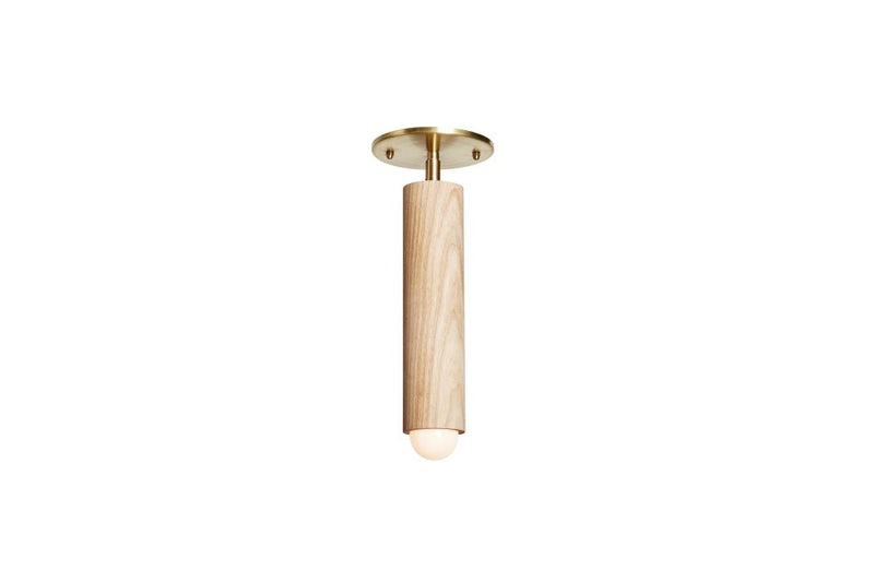 Lodge Flush Mount - Workstead - Ceiling Lights - Natural Oak - Hewn Brass - HORNE