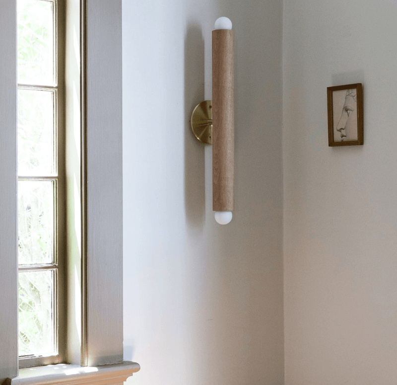 Lodge Linear ADA Sconce - Workstead - Wall Sconces - Natural Oak - Hewn Brass - HORNE