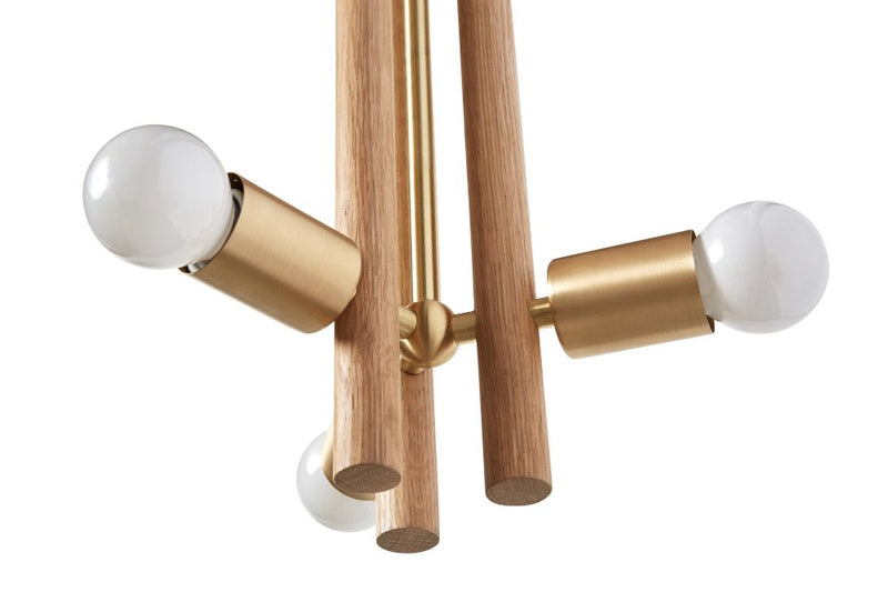 Lodge Pendant - Workstead - Pendants - Natural Oak - Hewn Brass - HORNE