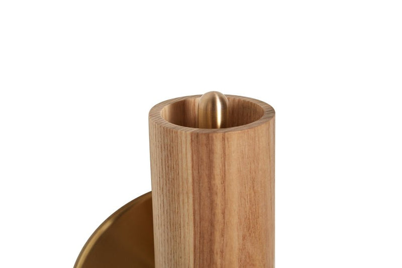 Lodge Wall Sconce - Workstead - Wall Sconces - Natural Oak - Hewn Brass - HORNE