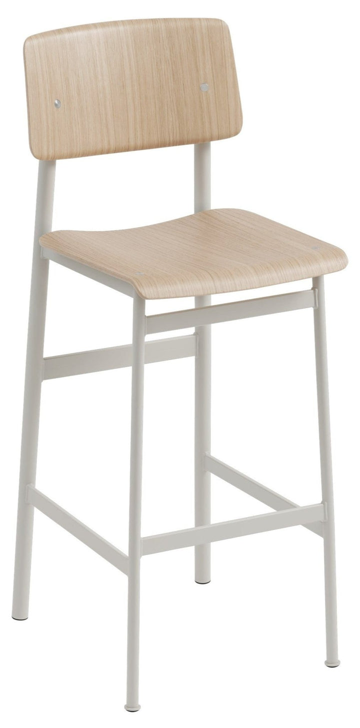 Loft Stool - Muuto - Chairs - Bar Height - Grey Frame & Oak Seat - HORNE