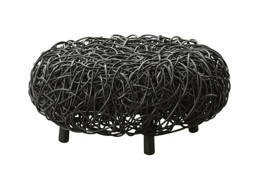 Loop Footstool - Cane Line - Stools + Benches + Ottomans - Black - HORNE